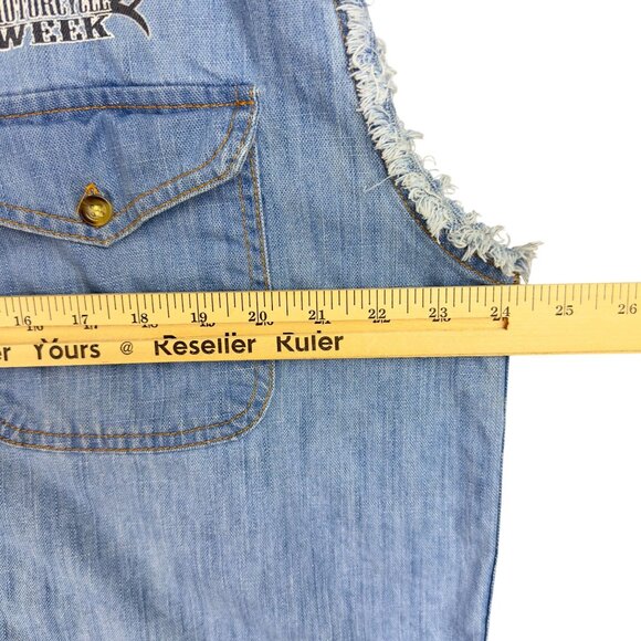 Biker Design Shirt Men XL Laconia 2009 Motorcycle Week Eagle Print Frayed Edges - Picture 7 of 8